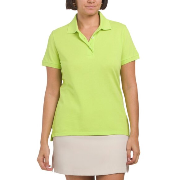 RENWICK GOLF lime Pima Cotton Sunwashed Pique Polo - Picture 1 of 2